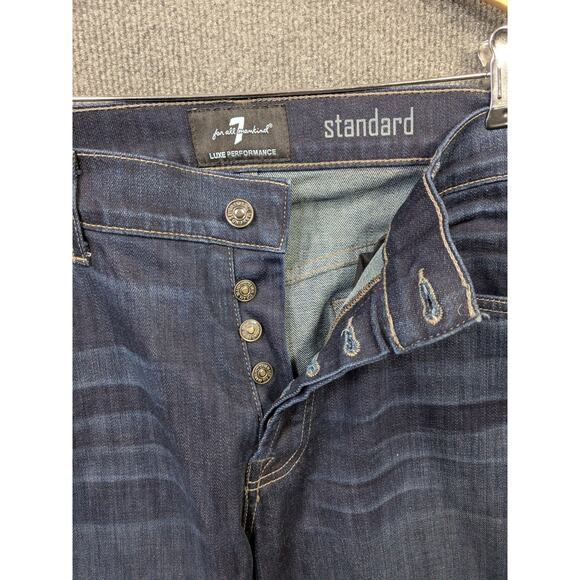 7 For All Mankind Jeans Mens 36x34.5 Standard Button Fly Luxe Performance Dark - Picture 2 of 13